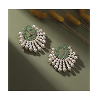 Sohi Circular Pearl Drop Earrings