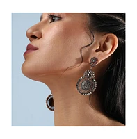 Sohi Embellished Filigree Drop Earrings