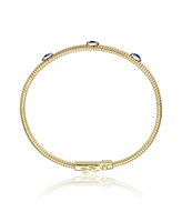 14K Gold Plated with Clear, Green, Red