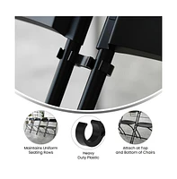Emma+Oliver Mata Set Of 2 Wide Plastic Ganging Clips For Extra Chairs