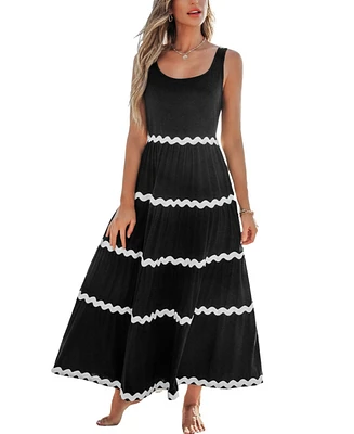 Cupshe Women's Scalloped Sleeveless Maxi Beach Dress