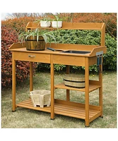 Slickblue Potting Bench Work Table with Sink for Outdoor Gardening and Plant Care