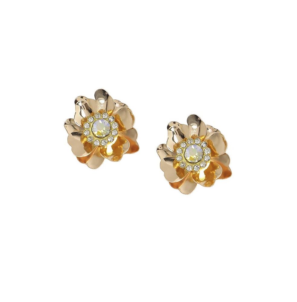 Sohi Crystal Flower Stud Earrings