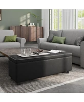 gaomon Storage Ottoman Bench, End of Bed Bench with The Synthetic Leather with Stitching
