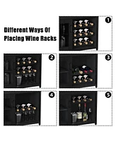 gaomon Wine Bar Cabinet with Detachable Wine Rack, Bar Rack Cabinet with Glass Holder and 1 Drawer, Mesh Door