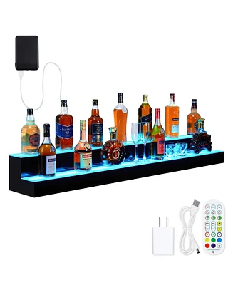 gaomon 60-Inch Acrylic Led Wine Display Rack - Remote Control, App-Controlled, Modern Design, Two-Step Shelf, and Home Bar Accessory