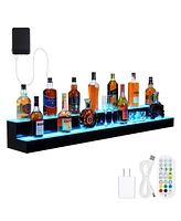 gaomon 60-Inch Acrylic Led Wine Display Rack - Remote Control, App-Controlled, Modern Design, Two-Step Shelf, and Home Bar Accessory