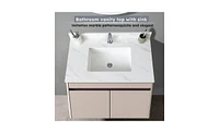 Slickblue Marble Vanity Top with Pre-Drilled Faucet Holes for Easy Installation