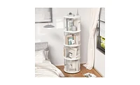 Slickblue Rotating Bookshelf and Small Corner Bookcase with Compact Footprint for Efficient Storage