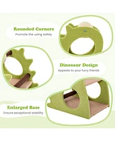 Gymax 2-Tier Dinosaur Cat Tree Tower w/ Rotating Scratching Sisal Ball Climbing Rods