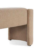 The Pop Home Elegant Long Ottoman Bench, Beige Linen Upholstery with Wooden Frame-The Pop Home