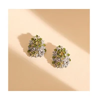 Textured Crystal Stud Earrings