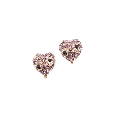 Crystal Heart Stud Earrings