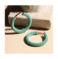 Sohi Beaded Cluster Hoop Earrings