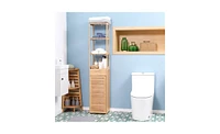 Slickblue Bathroom Cabinet with Laundry Basket for Organized Storage and Easy Laundry Solutions