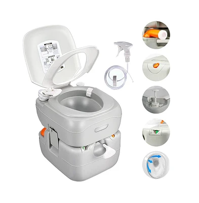 SereneLife Outdoor Portable Toilet With Carry Bag & Waste Level Indicator