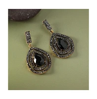 Sohi Embellished Lined Teardrop Earrings