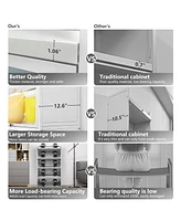 Mega Casa 4 Door Accent Cabinet, 5 Tier Kitchen Organizer Shelf
