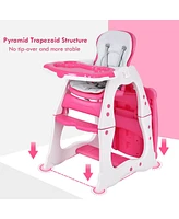 Costway 3 in 1 Baby High Chair Convertible Play Table Seat