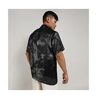 Men's Midnight Black & Chalice Silver Metallic Ombre Shirt