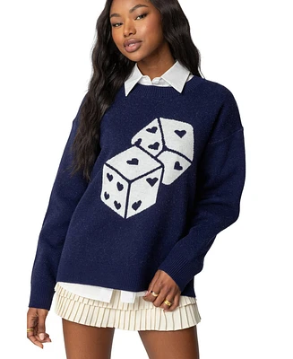 Edikted Women's Roll The Dice Sweater