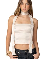 Edikted Womens Strapless Two Piece Scarf Top