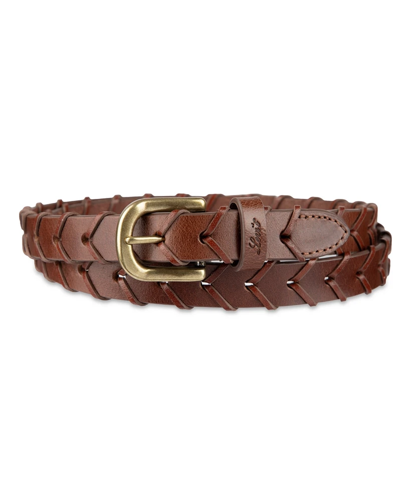 Levi's Women's Fully Adjustable Skinny Braided Genuine Leather Belt