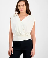 I.n.c. International Concepts Petite Surplice-Neck Sleeveless Top, Exclusively at Macy's