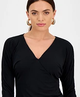 I.n.c. International Concepts Petite Dolman-Sleeve Surplice-Neck Top, Exclusively at Macy's