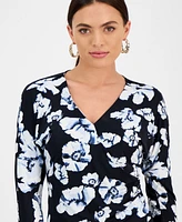 I.n.c. International Concepts Petite Dolman-Sleeve Floral-Print Top, Exclusively at Macy's