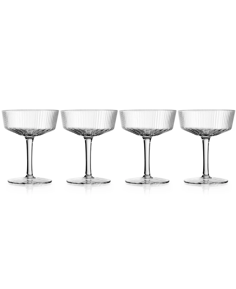 Godinger Sullivan Street Fluted Coupe Glasses, Set of 4