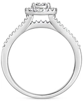 Diamond Halo Multirow Ring (1/2 ct. t.w.) in 10k White Gold