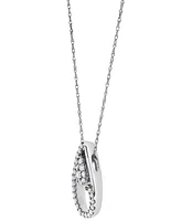 Diamond Halo Teardrop 18" Pendant Necklace (1/4 ct. t.w.) in 10k White Gold