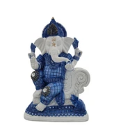 Fc Design "2-pc Set" 8.5"H Sitting Blue Ganesh with Mushak Figurine Statue Ornament Home Room Office Decor and Perfect Ideas for Housewarming, Holiday