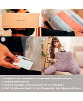 Nestl Faux Fur Supportive Backrest Reading Pillow for Adults & Kids - Dusty Purple