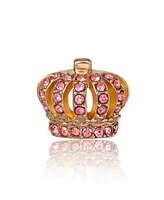 Juicy Couture Crown Pendant Necklace & Stud Earrings Set - Pink Crystal Embellished