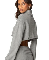 Edikted Women's Gino Cropped Turtle Neck Sweater