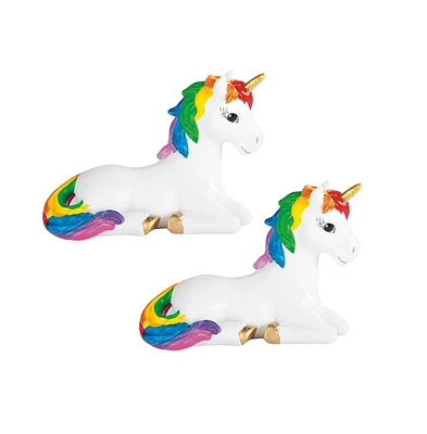 Fc Design "2-pc Set" 6.25"W Unicorn with Rainbow Mane Figurine Statue Ornament Home Room Office Decor and Perfect Ideas for Housewarming, Holidays and