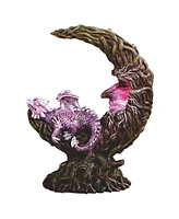 Fc Design "2-pc Set" 8.25"H Led Purple Dragon Laying on Moon Figurine Statue Ornament Home Room Office Decor and Perfect Ideas for Housewarming, Holid