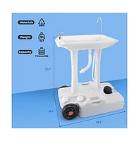 SereneLife Portable Handwash Sink Station with Wheels & Foot Pump (7+ Gal.)