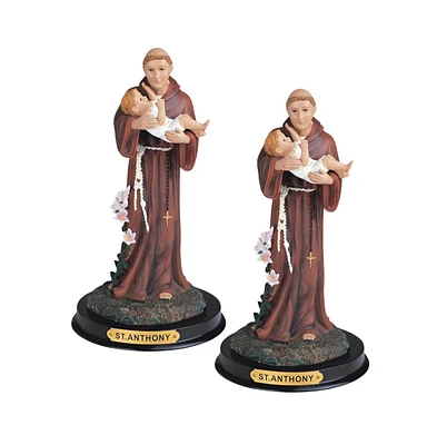 2-pc Set" Fc Design 9"H Saint Anthony Holding Child Jesus Statue Anthony of Padua Holy Figurine Statue Ornament Home Room Office Decor and Perfect Id