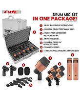 5 Core Drum Mic Kit 7 Pcs Kick Bass Tom Snare Dynamic Microphone Instrument Mics Set Copperex