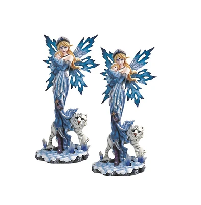 Fc Design "2-pc Set" 12.75"H Snow Fairy with Baby and White Tiger Figurine Statue Ornament Home Room Office Decor and Perfect Ideas for Housewarming,