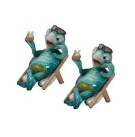 Fc Design "2-pc Set" 4"H Blue Sea Turtle at Beach Drinking Figurine Statue Ornament Home Room Office Decor and Perfect Ideas for Housewarming, Holiday