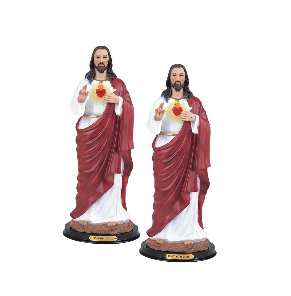 Fc Design "2-pc Set" 9"H Sacred Heart of Jesus Statue Holy Figurine Statue Ornament Home Room Office Decor and Perfect Ideas for Housewarming, Holiday