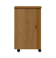vidaXL Moss 4-Drawer Chest, Solid Pine Wood Mobile File Cabinet, Storage Cabinet on Wheels, Chest of Drawers for Home Office, Easy Assembly & Maintena