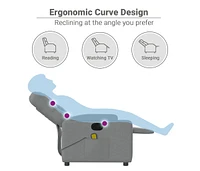 Massage Recliner Chair Light Gray Fabric