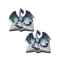 Fc Design "2-pc Set" 8.75"W Blue Book of Dragon Figurine Statue Ornament Home Room Office Decor and Perfect Ideas for Housewarming, Holidays and Birth