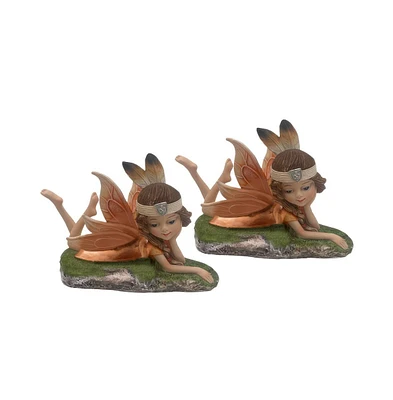 Fc Design "2-pc Set" 5.25"W Indian Girl Fairy Figurine Statue Ornament Home Room Office Decor and Perfect Ideas for Housewarming, Holidays and Birthda