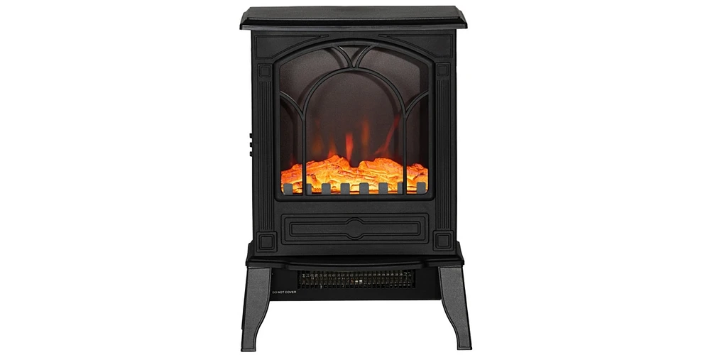 Slickblue Electric Fireplace Heater with Adjustable Heat and Realistic Flames